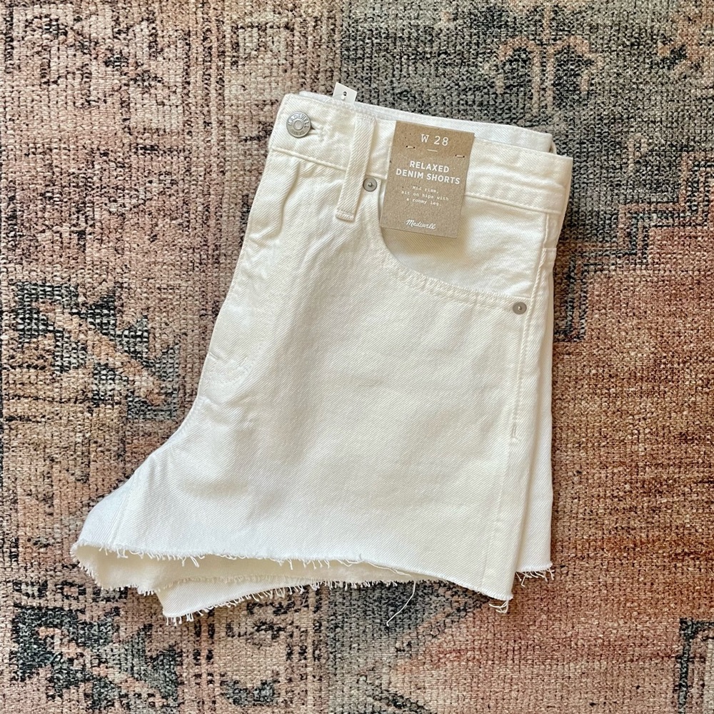 Madewell Relaxed Denim Shorts - NWT White 28